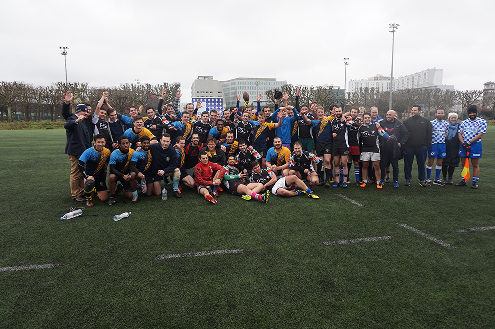 L'équipe masculine de rugby PSL champions 41 à 31 vs équipe UCL