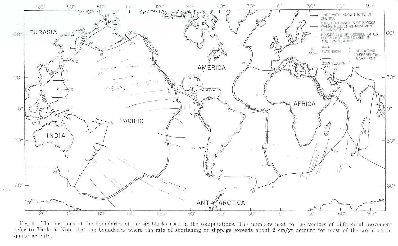 Figure 6 de l'article de Xavier Le Pichon présenté en 1968