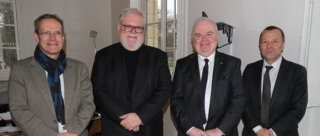 Marc Mezard, Alain Fuchs, Patrick Gérard lors de la signature ENA - PSL © ENA
