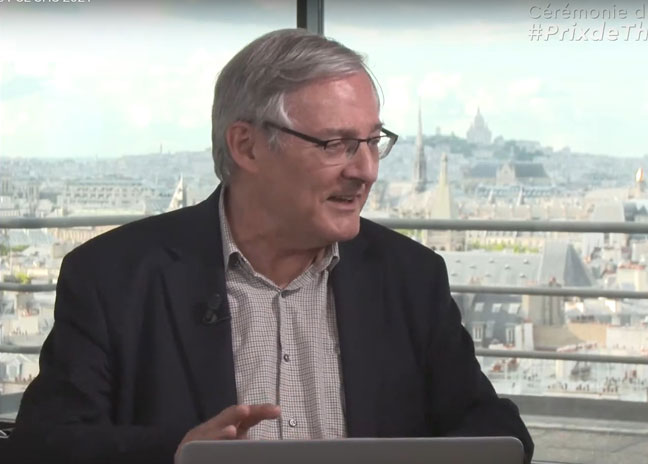 François Héran, sociologue, anthropologue, démographe français, et professeur au Collège de France à l'occasion de la cérémonie du prix de thèse PSL SHS 2021. 