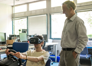 Expérience de réalité virtuelle à MINES ParisTech © Steve Murez / Université PSL