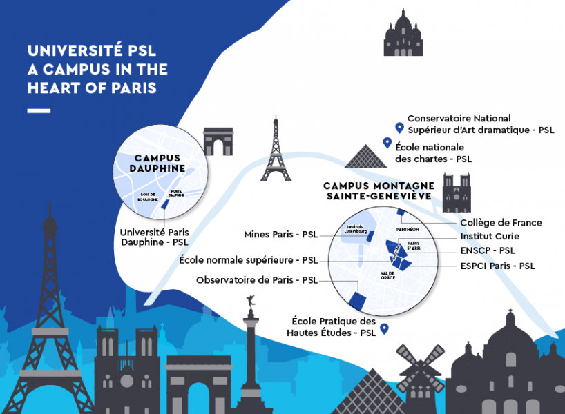 carte des établissements de paris psl