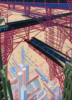 Iakov Guéorgiévitch Tchernikhov  Fantaisie architecturale Collection Sergei Tchoban Cabinet de dessins Jean Bonna